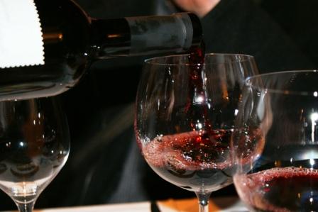 Wine on glasses